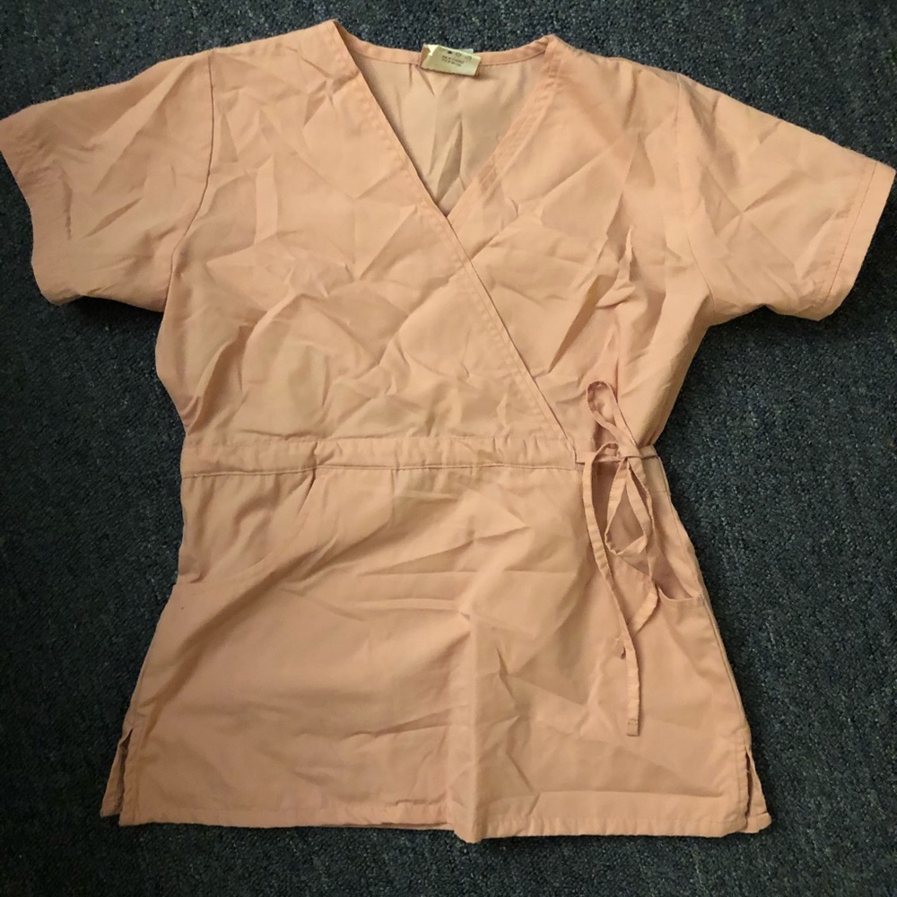 Buttersoft by UA blush side tie scrub top